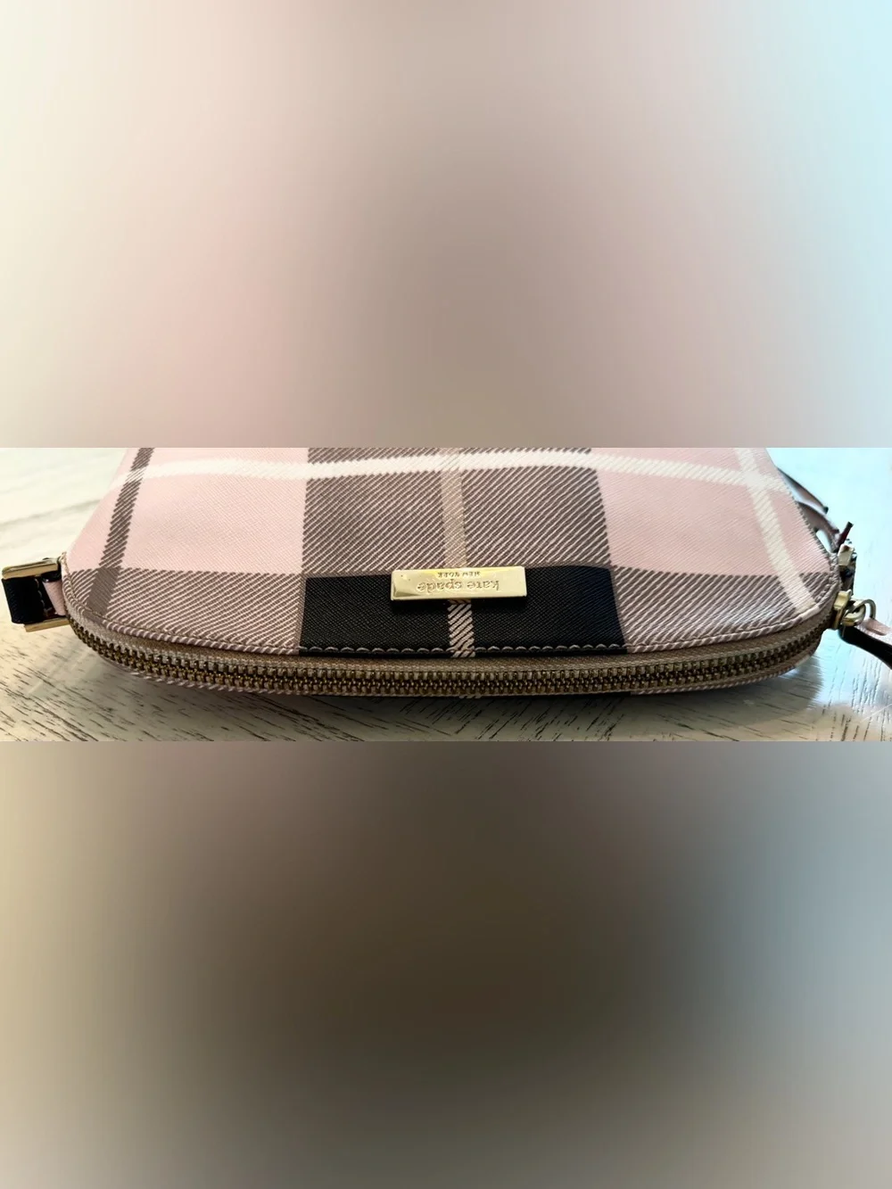 Kate Spade Newbury Lane Pink Plaid Hanna Crossbody Bag